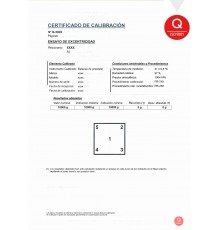 Certificado de calibración ISOCAL de 301 kg a 600 kg