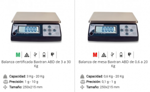 "Tipos de báscula o balanzas certificadas y sin certificar"